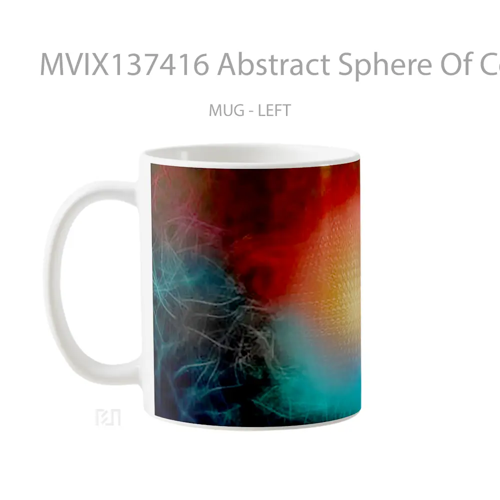 Mug Abstract Sphere Of Colors Gelas Seni Modern - All-side / Desain