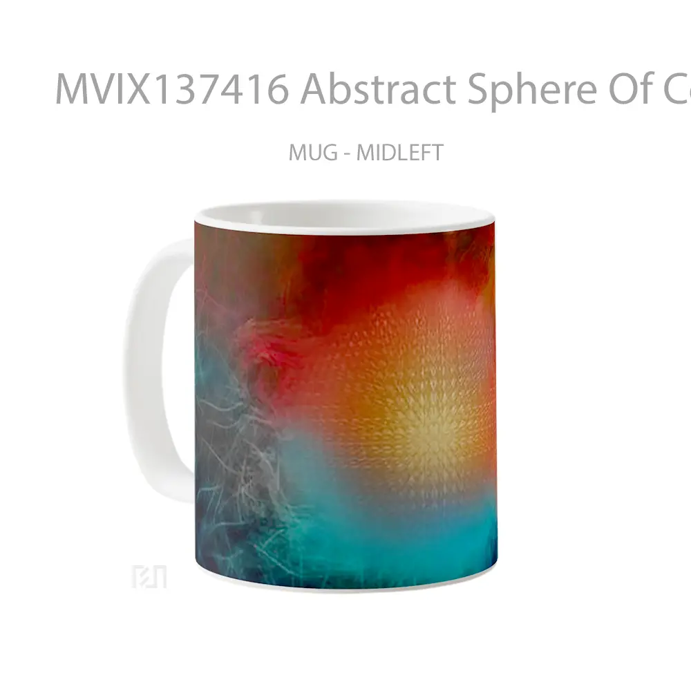 Mug Abstract Sphere Of Colors Gelas Seni Modern - All-side / Desain