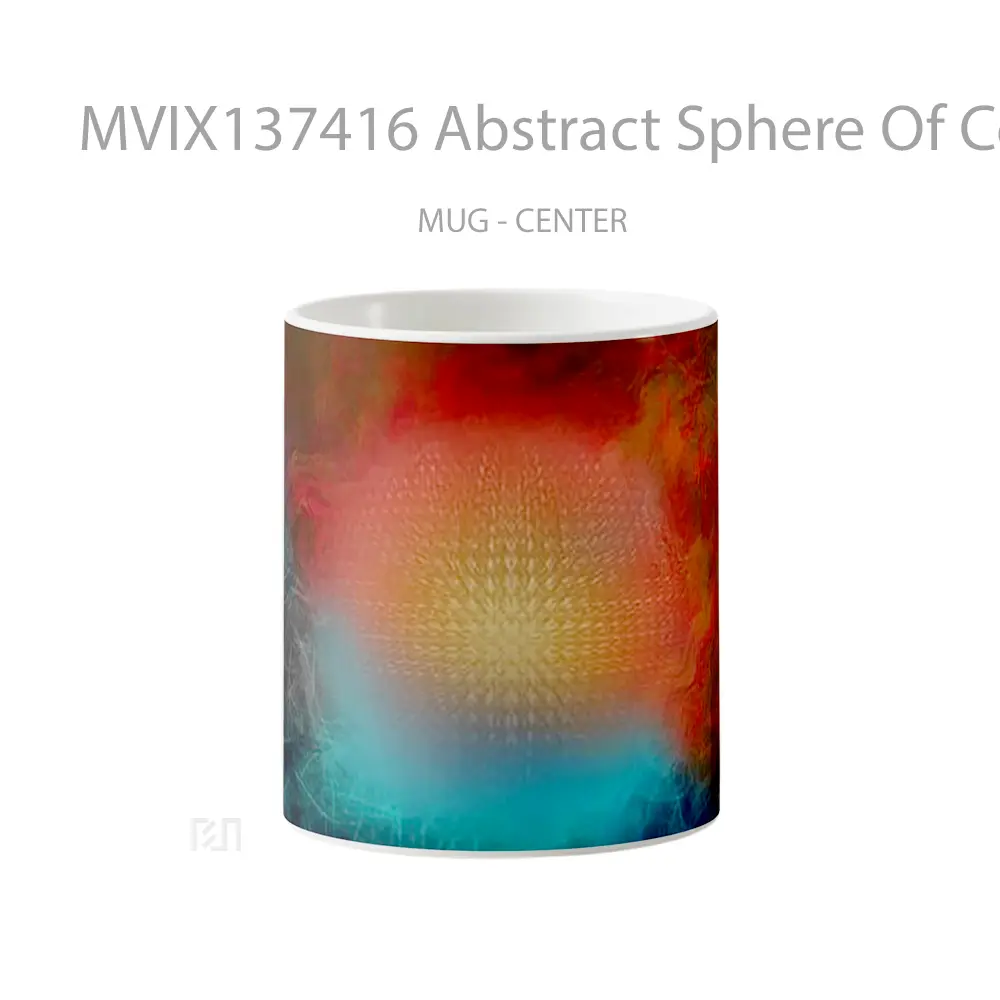 Mug Abstract Sphere Of Colors Gelas Seni Modern