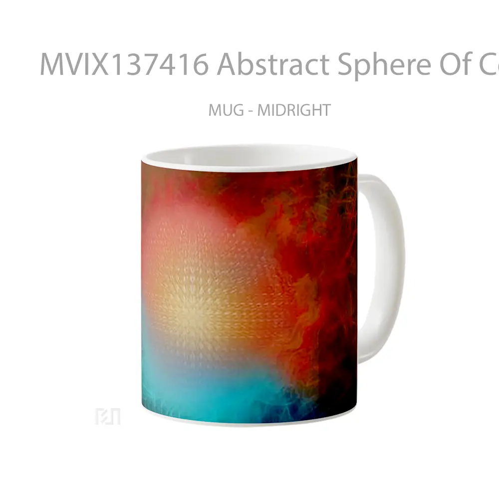Mug Abstract Sphere Of Colors Gelas Seni Modern - All-side / Desain