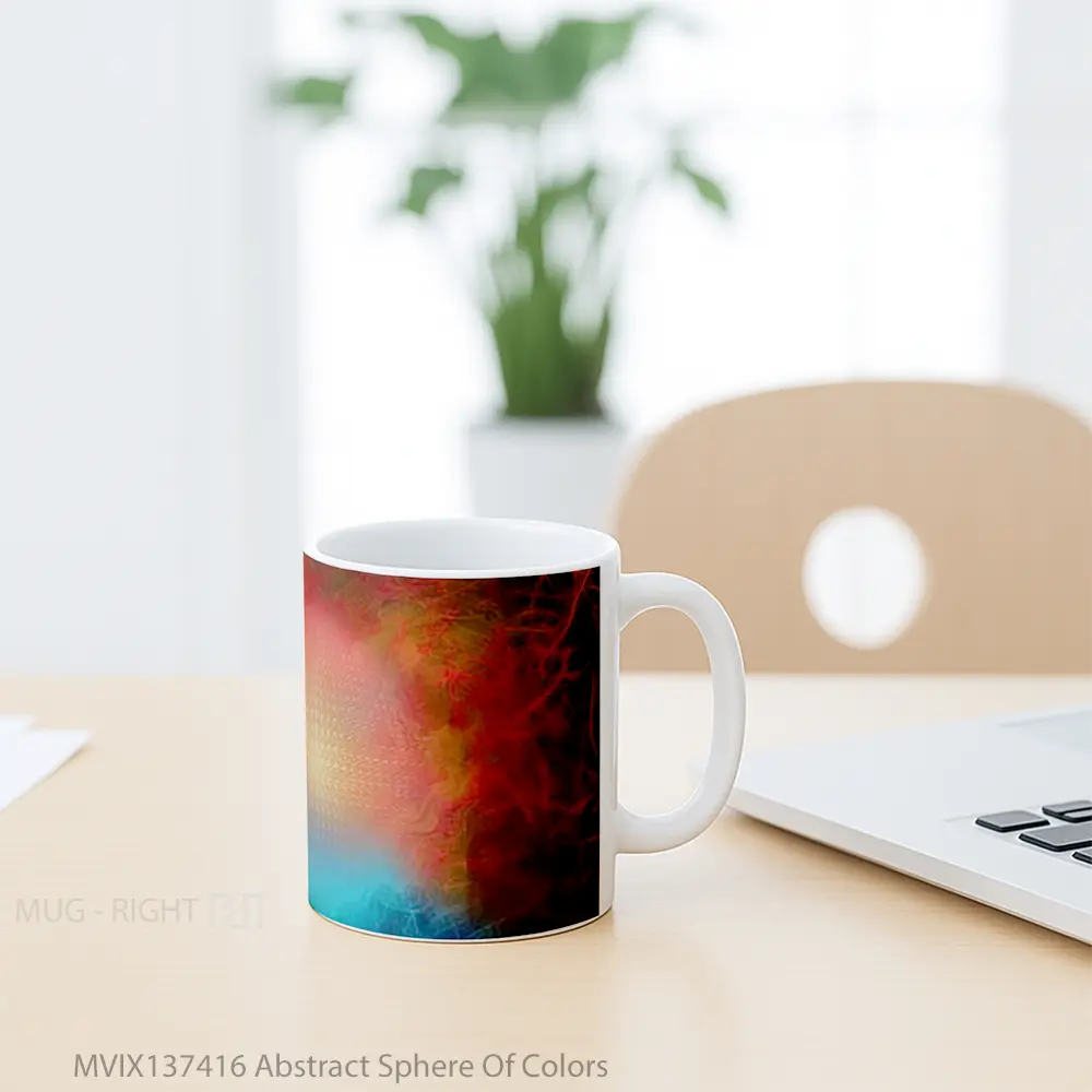 Mug Abstract Sphere Of Colors Gelas Seni Modern - All-side / Desain
