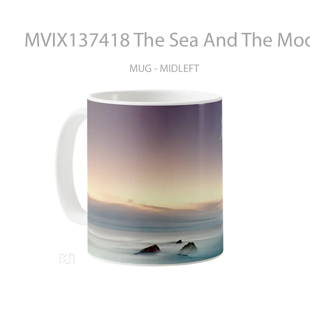 Mug The Sea And The Moon Gelas Pemandangan Alam - All-side / Desain
