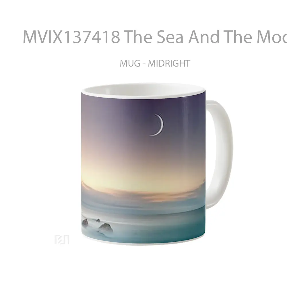 Mug The Sea And The Moon Gelas Pemandangan Alam - All-side / Desain