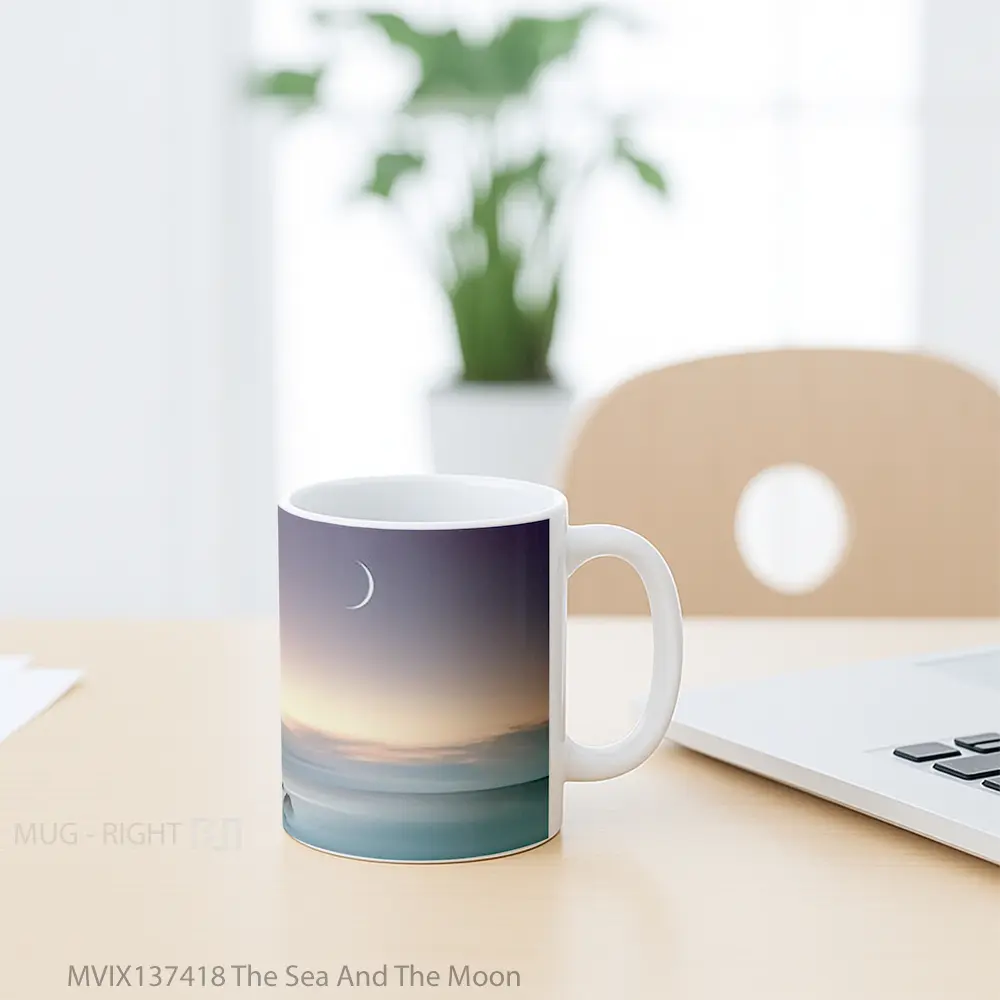 Mug The Sea And The Moon Gelas Pemandangan Alam - All-side / Desain