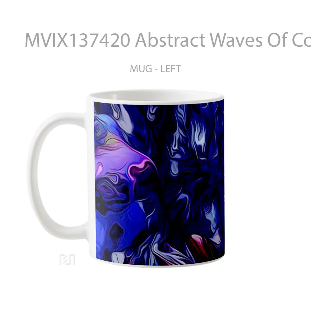 Mug Abstract Waves Of Colors Gelas Seni Modern - All-side / Desain