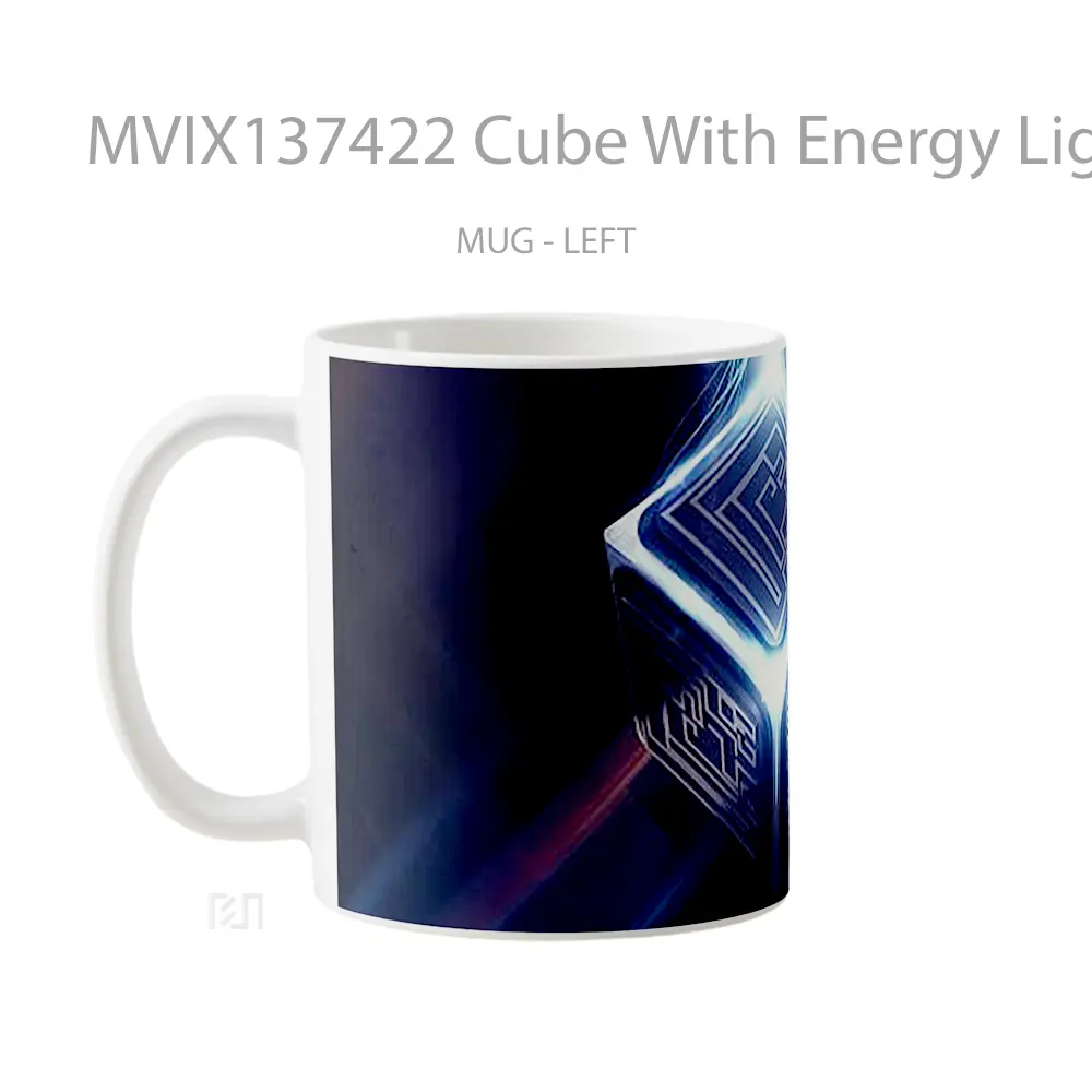 Mug Cube With Energy Lights Gelas Keramik Unik - All-side / Desain