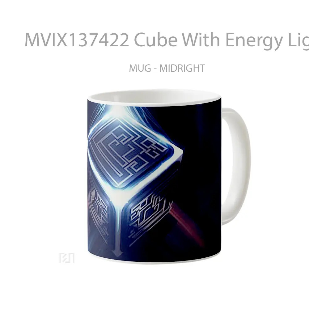 Mug Cube With Energy Lights Gelas Keramik Unik - All-side / Desain