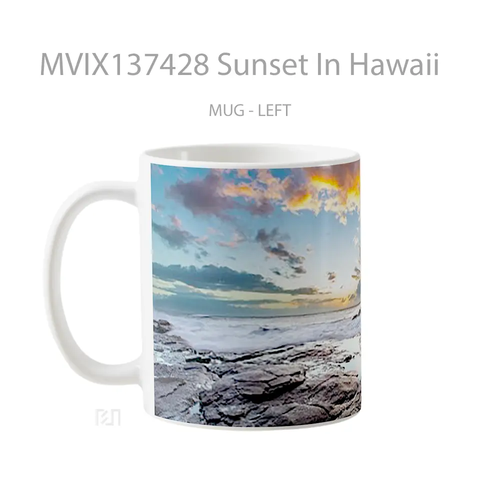 Mug Sunset In Hawaii Gelas Pemandangan Alam - All-side / Desain