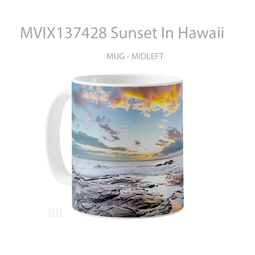Mug Sunset In Hawaii Gelas Pemandangan Alam - All-side / Desain