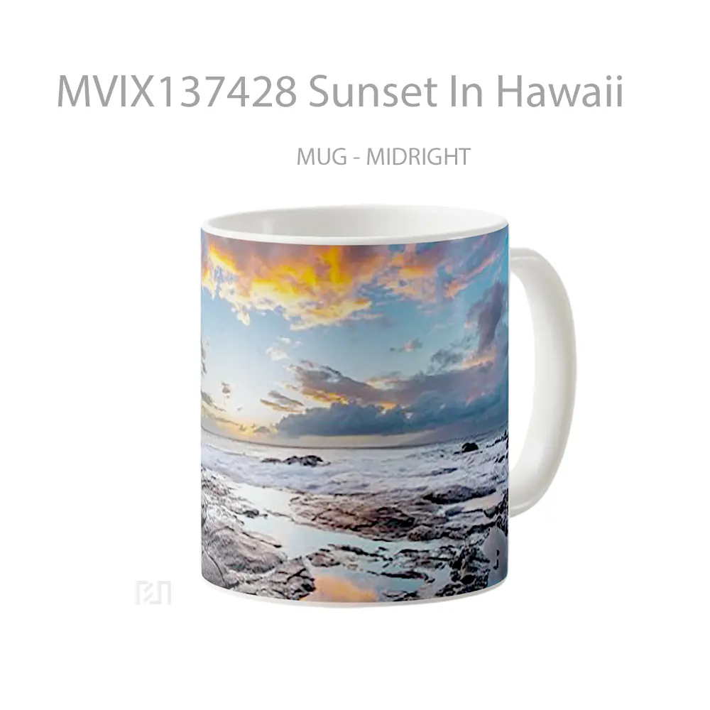 Mug Sunset In Hawaii Gelas Pemandangan Alam - All-side / Desain
