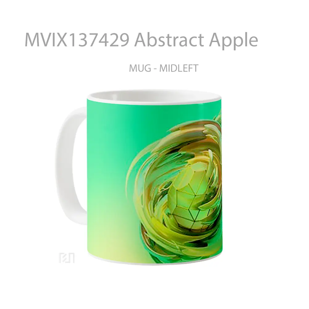 Mug Abstract Apple Gelas Seni Modern - All-side / Desain