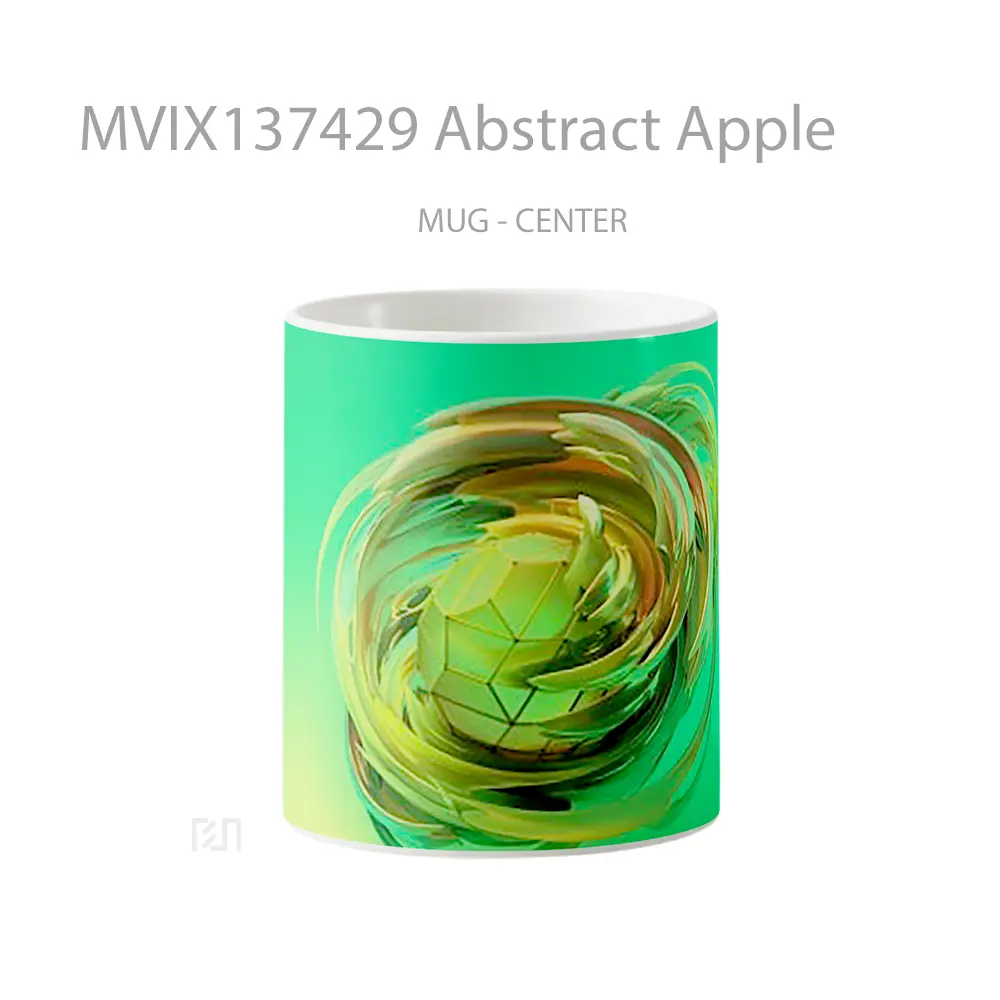 Mug Abstract Apple Gelas Seni Modern