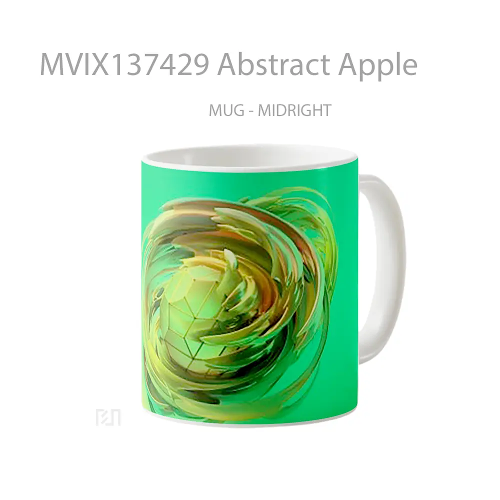 Mug Abstract Apple Gelas Seni Modern - All-side / Desain