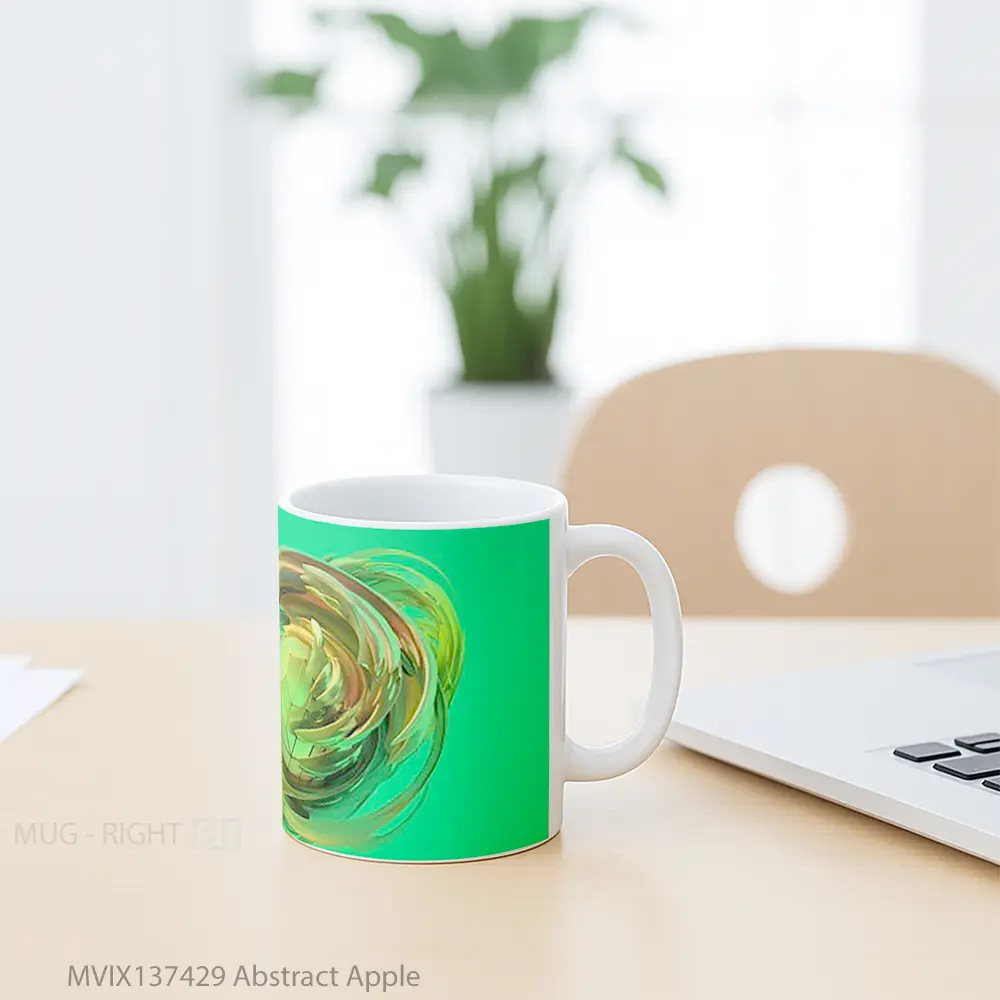 Mug Abstract Apple Gelas Seni Modern - All-side / Desain