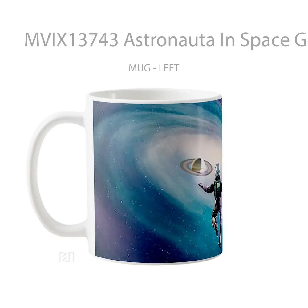 Mug Astronauta In Space Going Towards Planet Gelas Astronomi - All-side / Desain