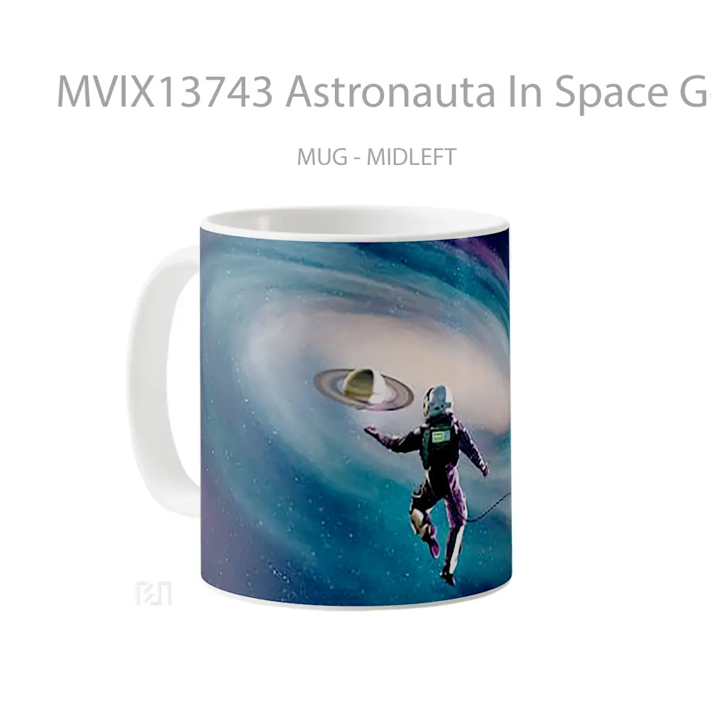 Mug Astronauta In Space Going Towards Planet Gelas Astronomi - All-side / Desain