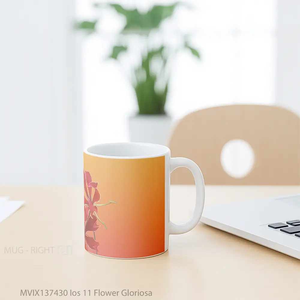 Mug Ios 11 Flower Gloriosa Gelas Pemandangan Alam - All-side / Desain
