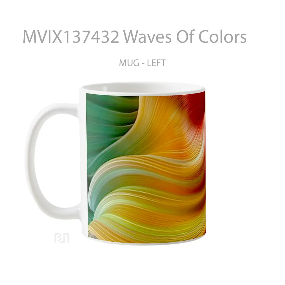 Mug Waves Of Colors Gelas Keramik Unik - All-side / Desain