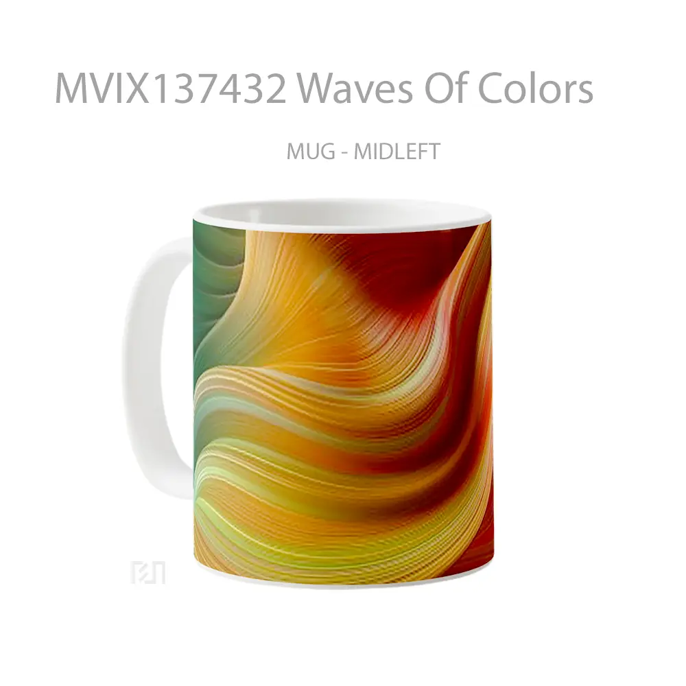 Mug Waves Of Colors Gelas Keramik Unik - All-side / Desain