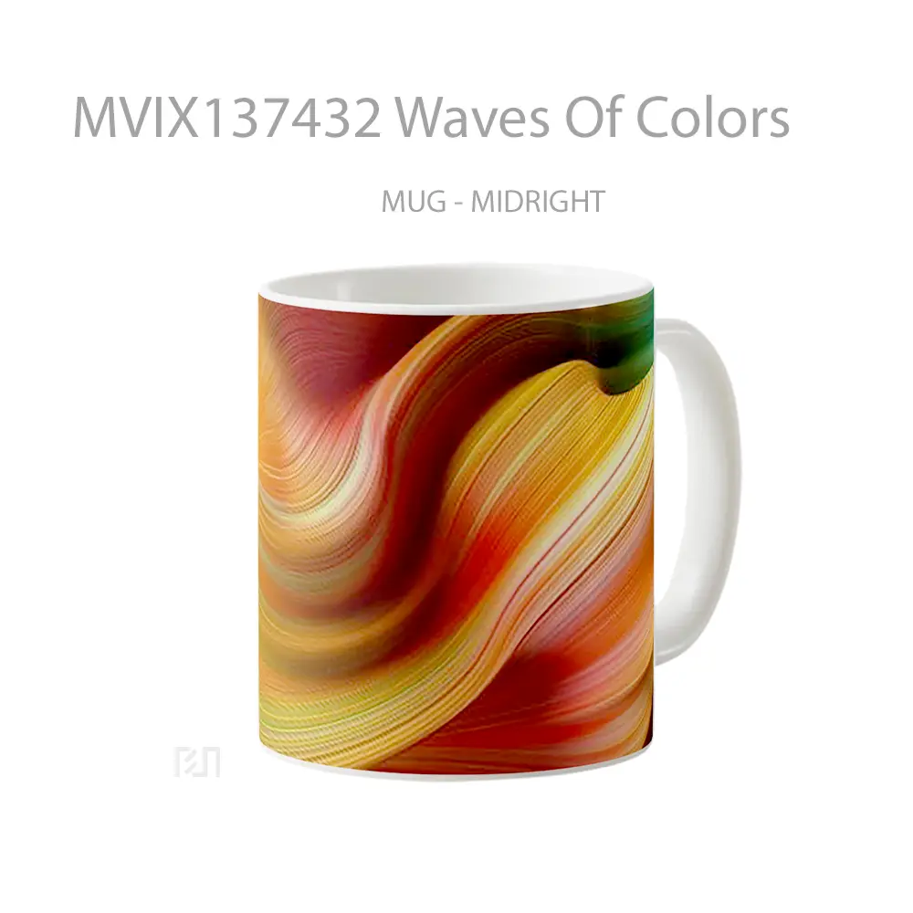 Mug Waves Of Colors Gelas Keramik Unik - All-side / Desain