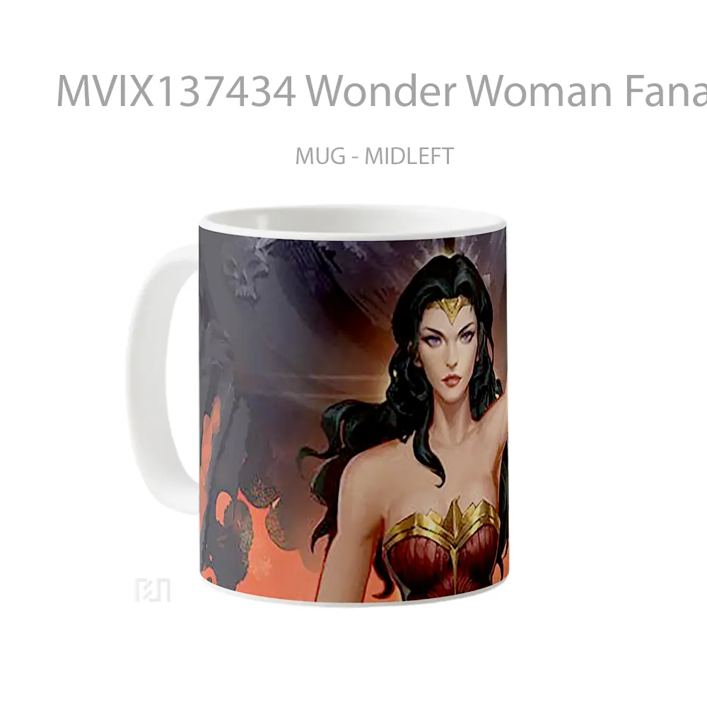 Mug Wonder Woman Fanart V2 Gelas Superhero - All-side / Desain