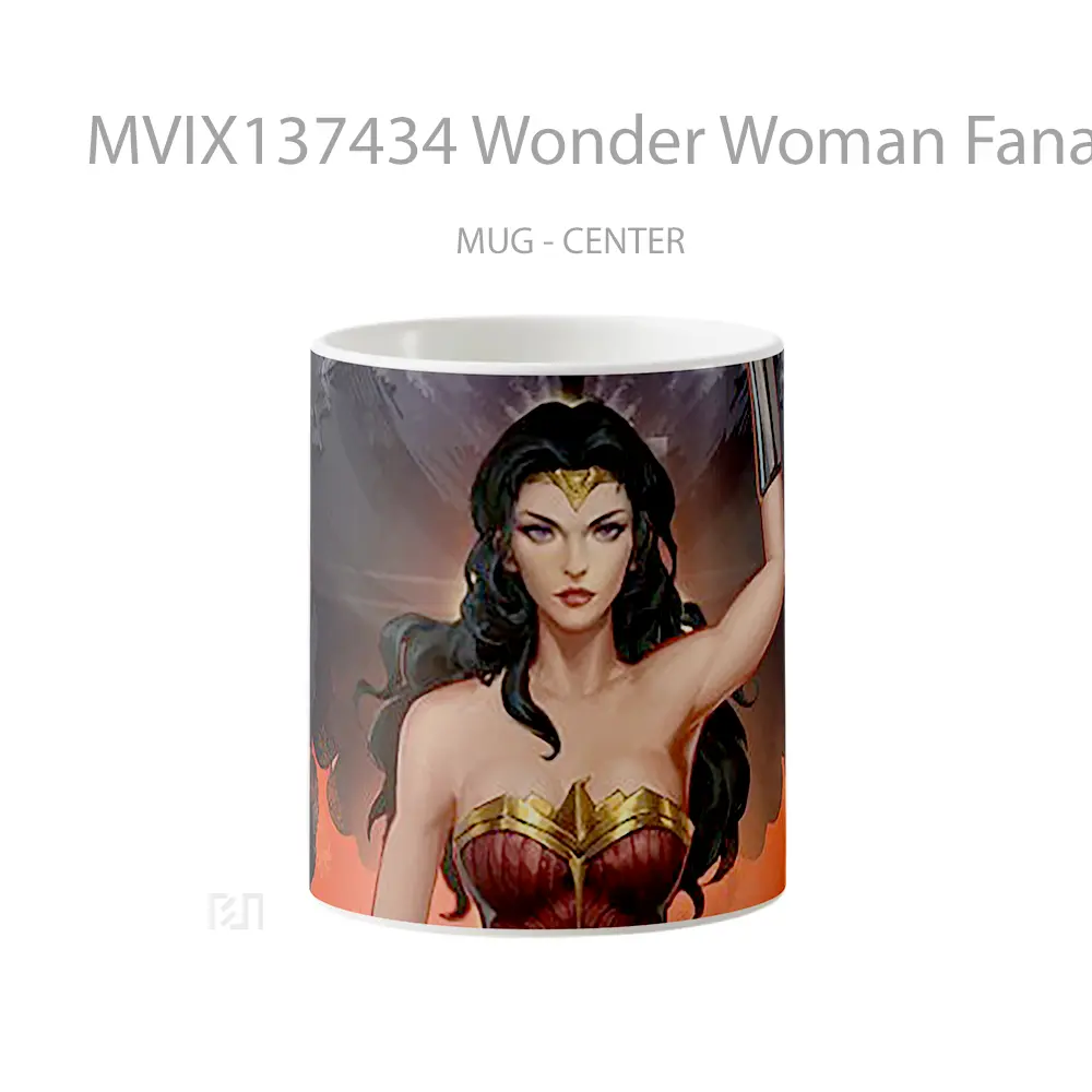 Mug Wonder Woman Fanart V2 Gelas Superhero