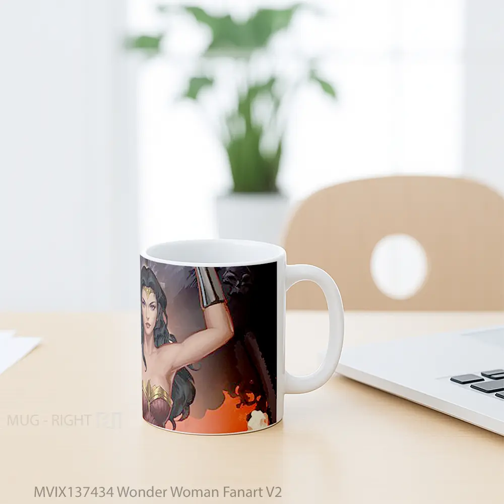 Mug Wonder Woman Fanart V2 Gelas Superhero - All-side / Desain