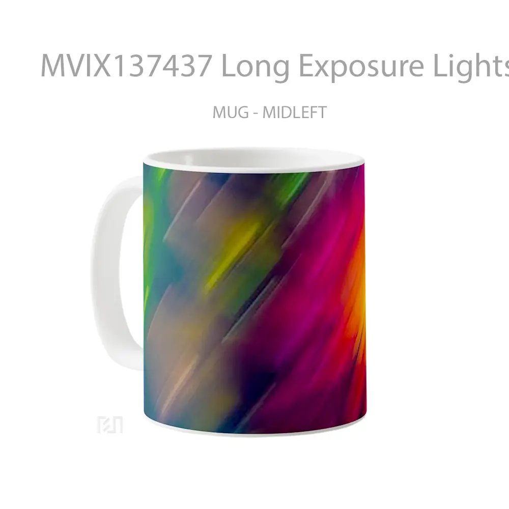 Mug Long Exposure Lights Abstract Gelas Seni Modern - All-side / Desain