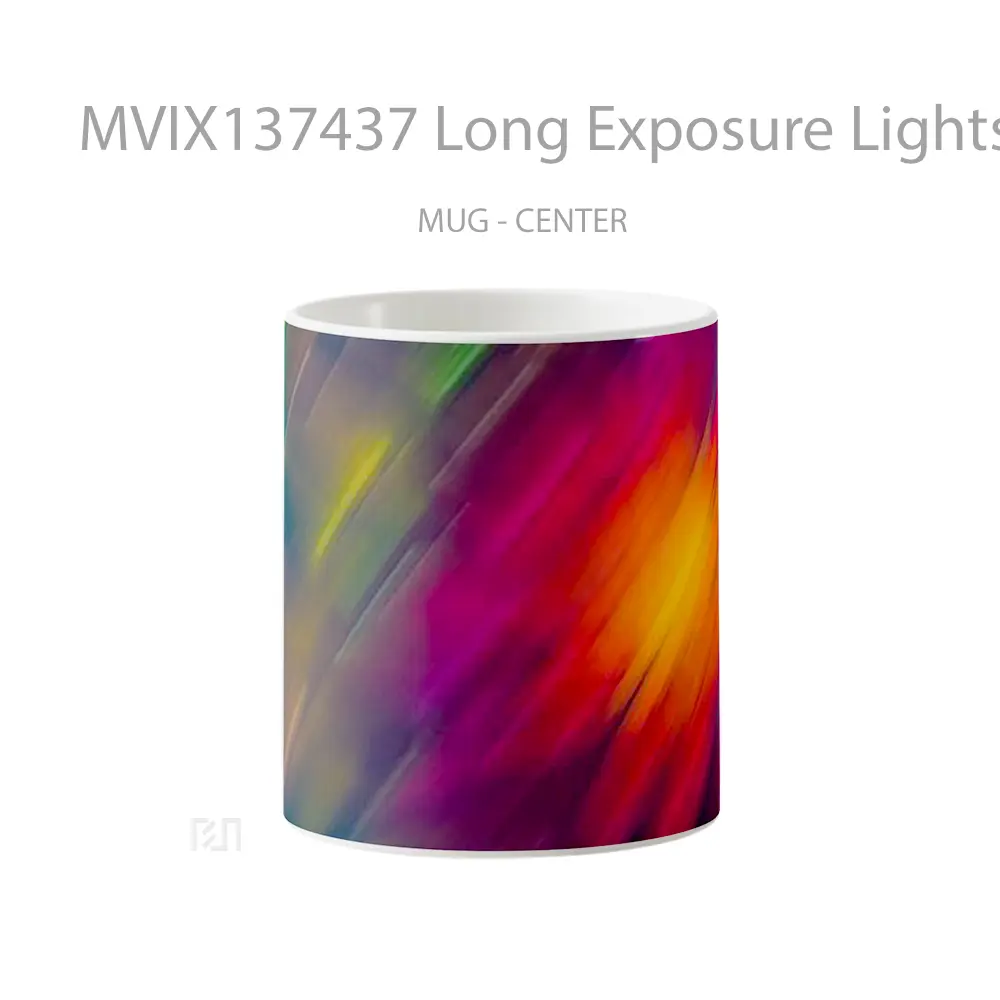 Mug Long Exposure Lights Abstract Gelas Seni Modern