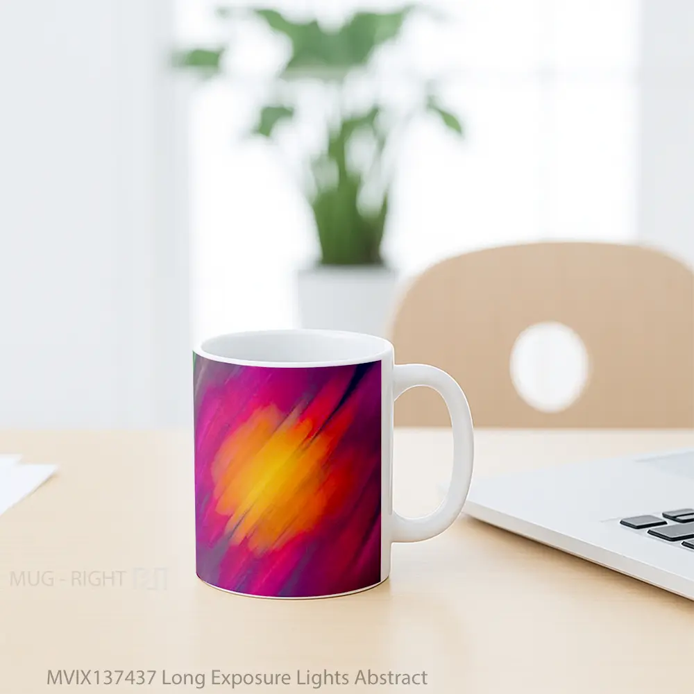 Mug Long Exposure Lights Abstract Gelas Seni Modern - All-side / Desain