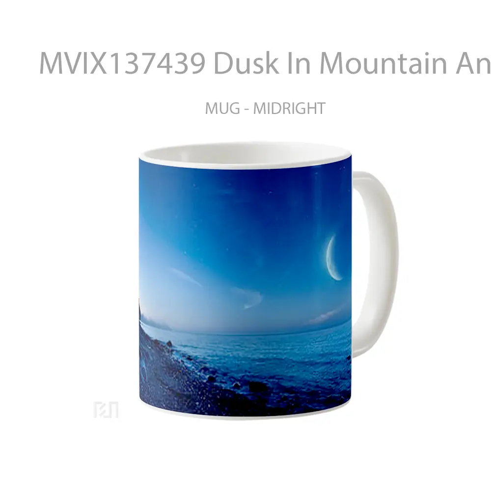Mug Dusk In Mountain And Sea Gelas Pemandangan Alam - All-side / Desain