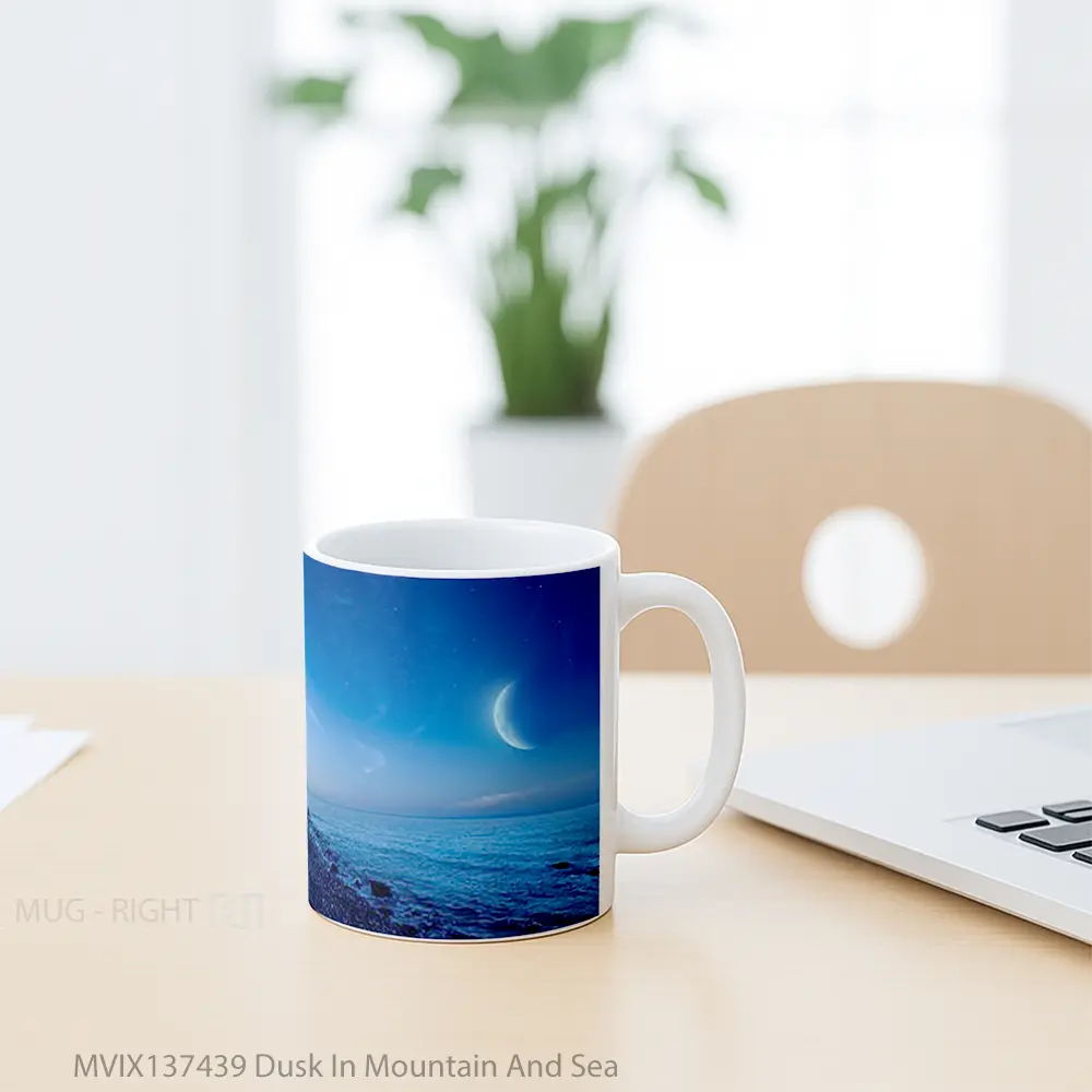 Mug Dusk In Mountain And Sea Gelas Pemandangan Alam - All-side / Desain