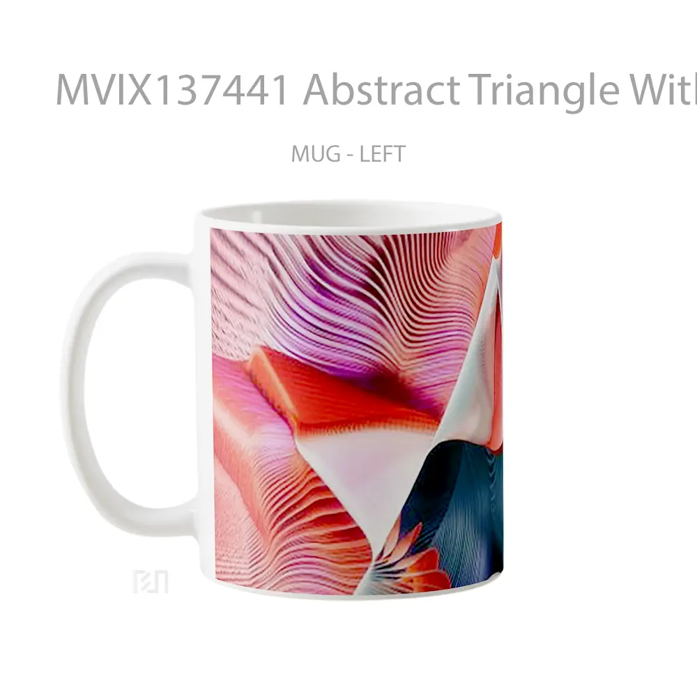 Mug Abstract Triangle With Textures Gelas Seni Modern - All-side / Desain