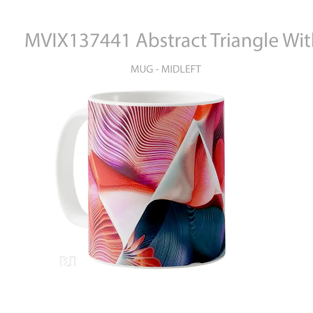 Mug Abstract Triangle With Textures Gelas Seni Modern - All-side / Desain