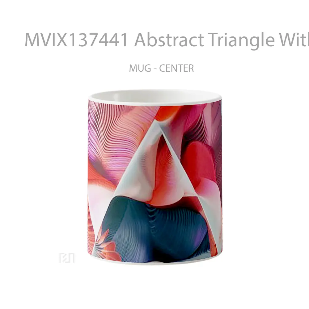 Mug Abstract Triangle With Textures Gelas Seni Modern
