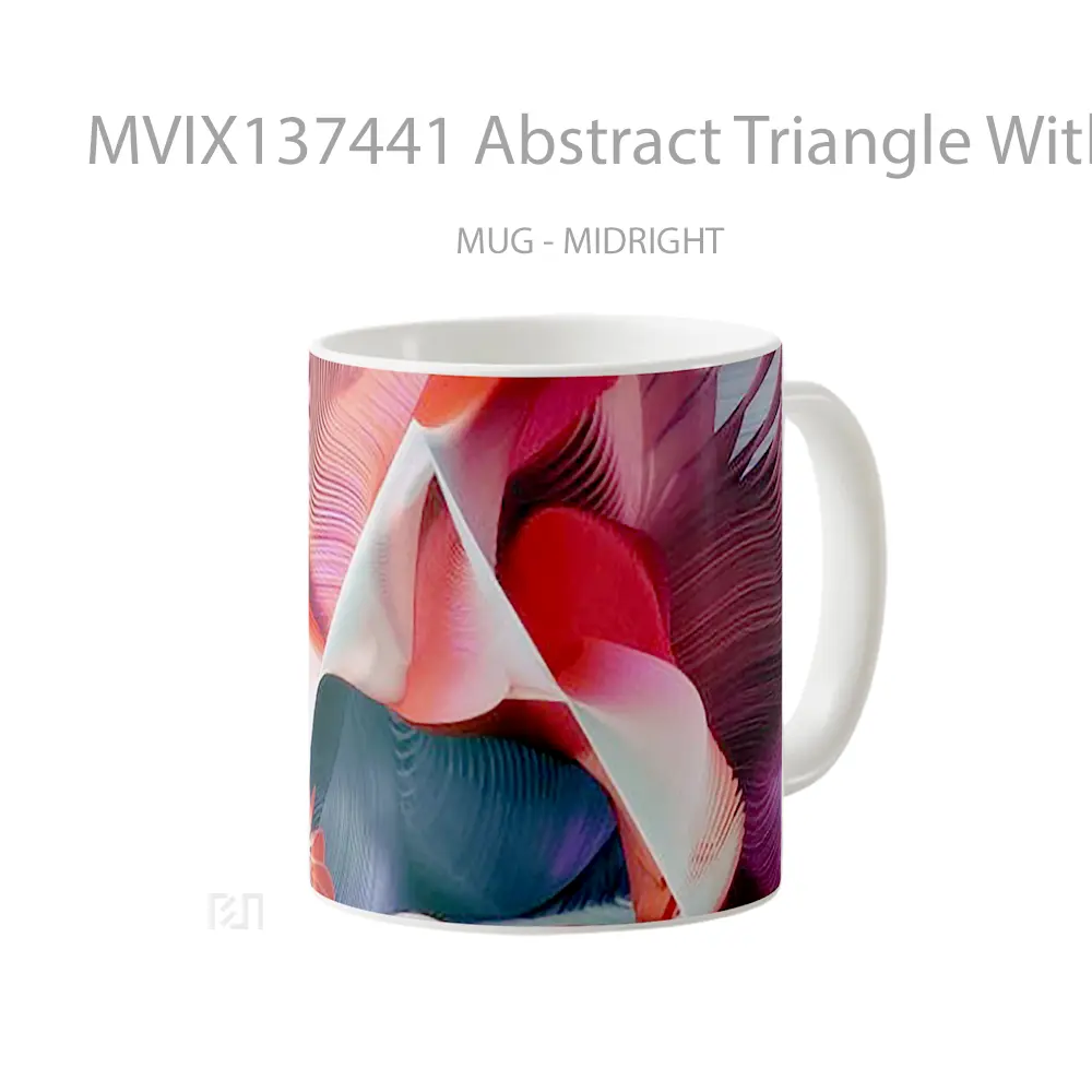 Mug Abstract Triangle With Textures Gelas Seni Modern - All-side / Desain