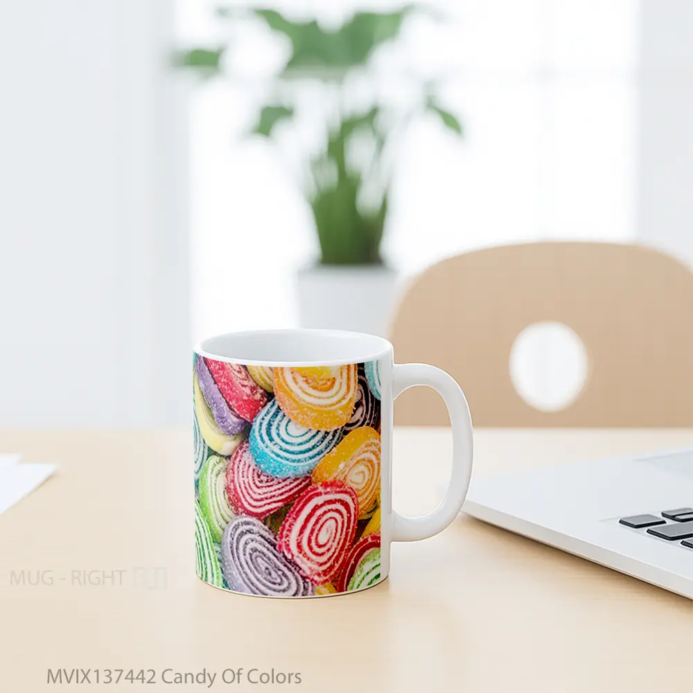 Mug Candy Of Colors Gelas Keramik Unik - All-side / Desain