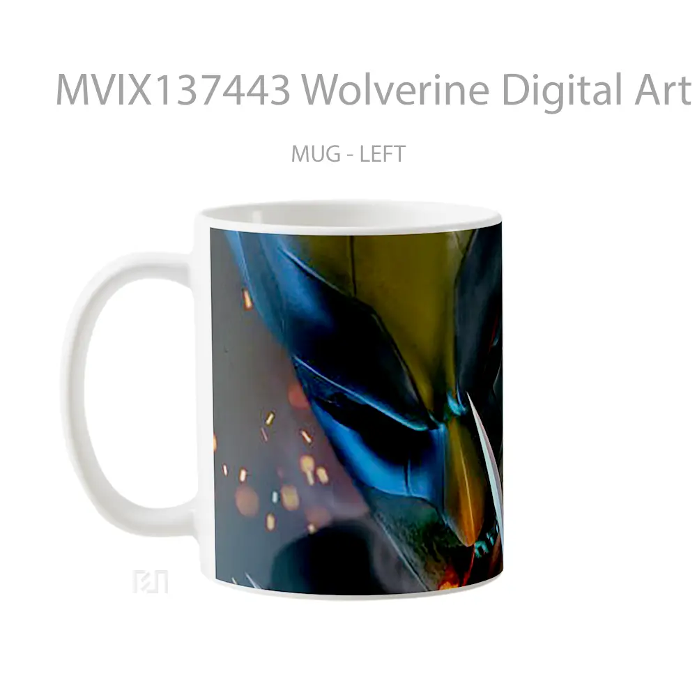Mug Wolverine Digital Art Gelas Superhero - All-side / Desain