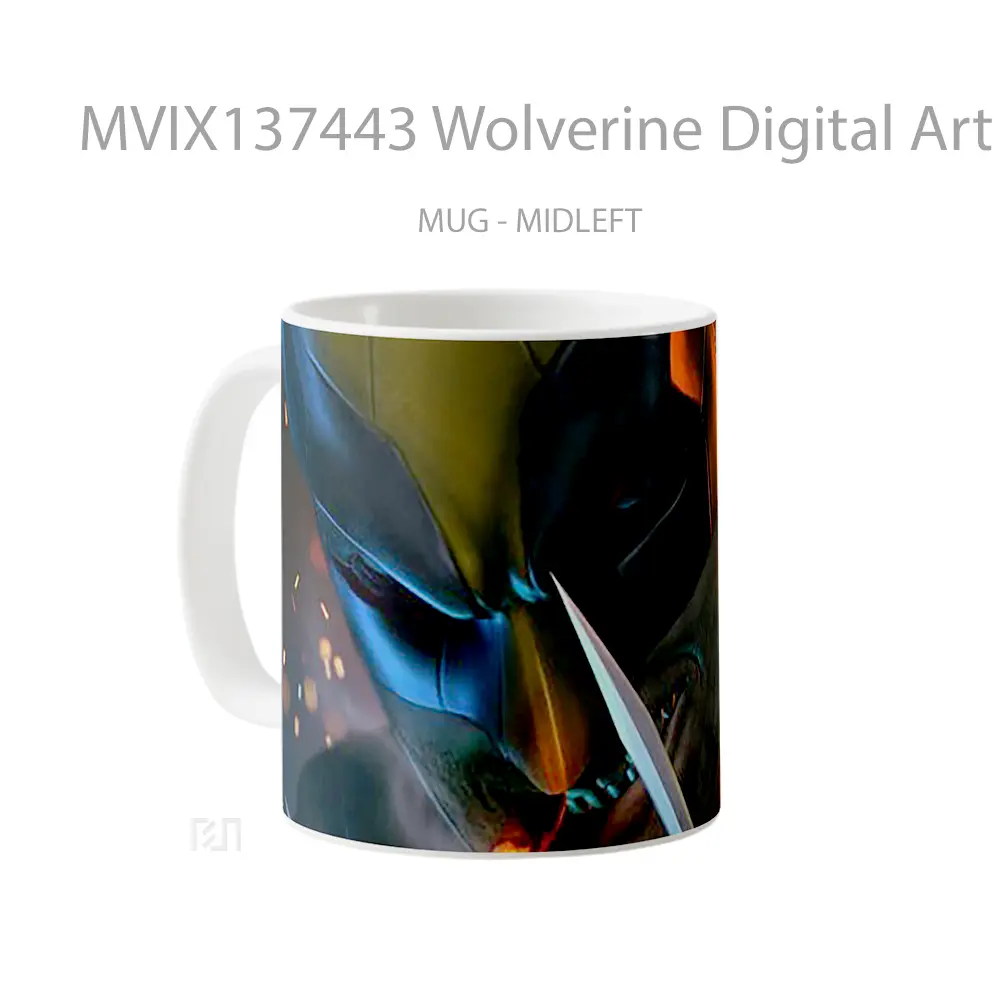 Mug Wolverine Digital Art Gelas Superhero - All-side / Desain