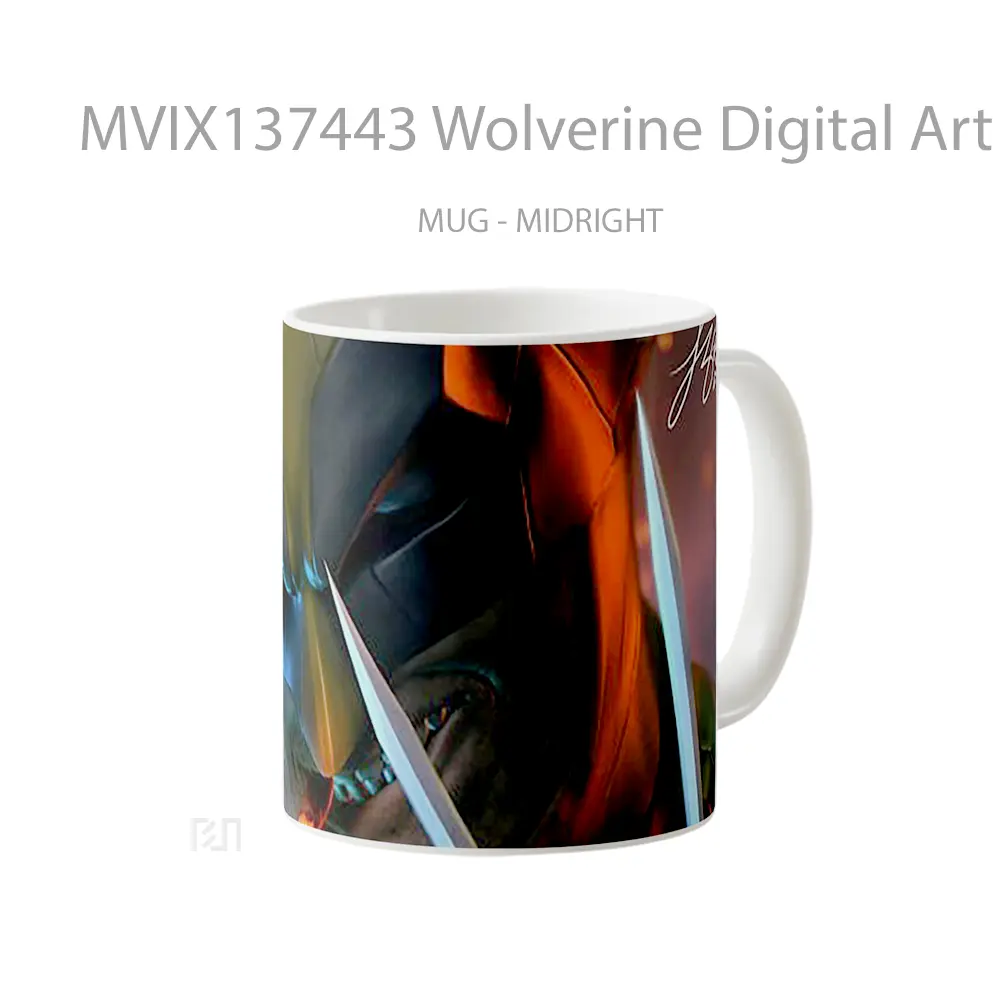 Mug Wolverine Digital Art Gelas Superhero - All-side / Desain