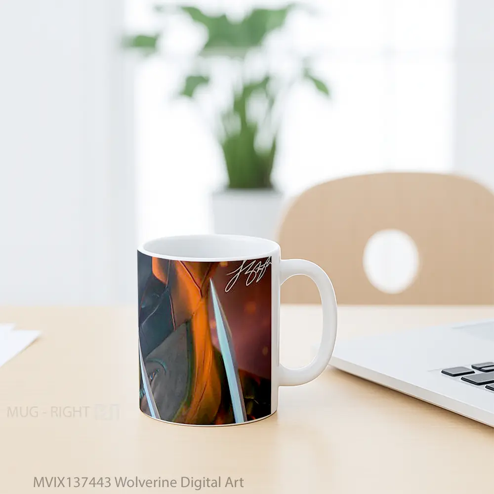 Mug Wolverine Digital Art Gelas Superhero - All-side / Desain