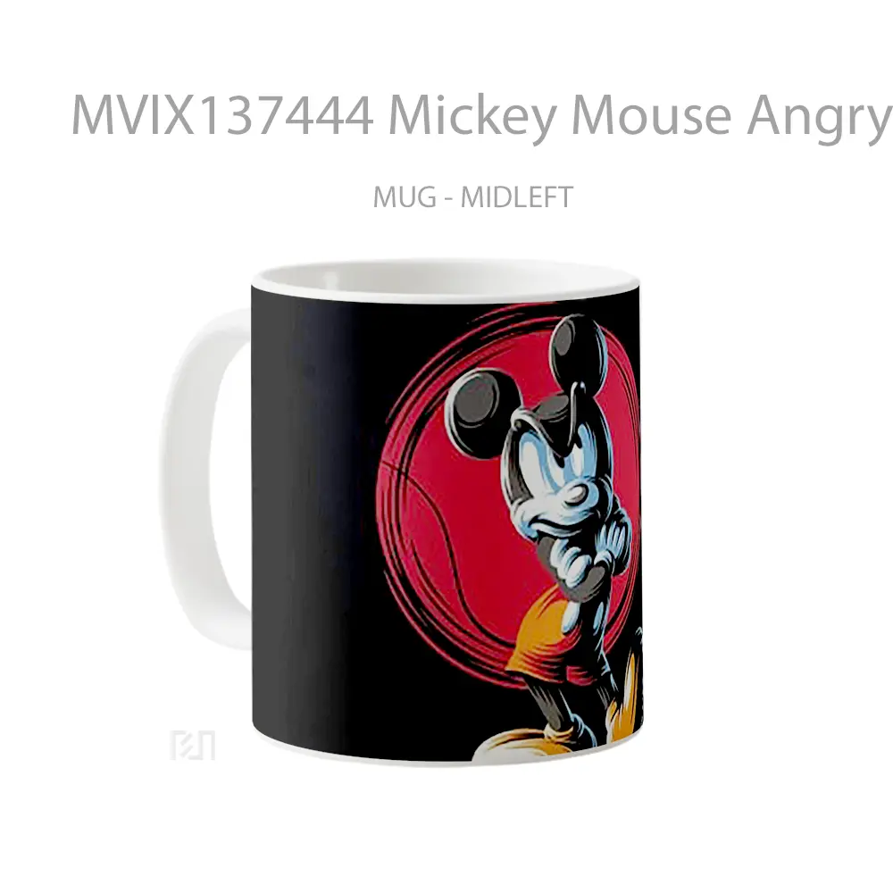 Mug Mickey Mouse Angry Gelas Kartun - All-side / Desain