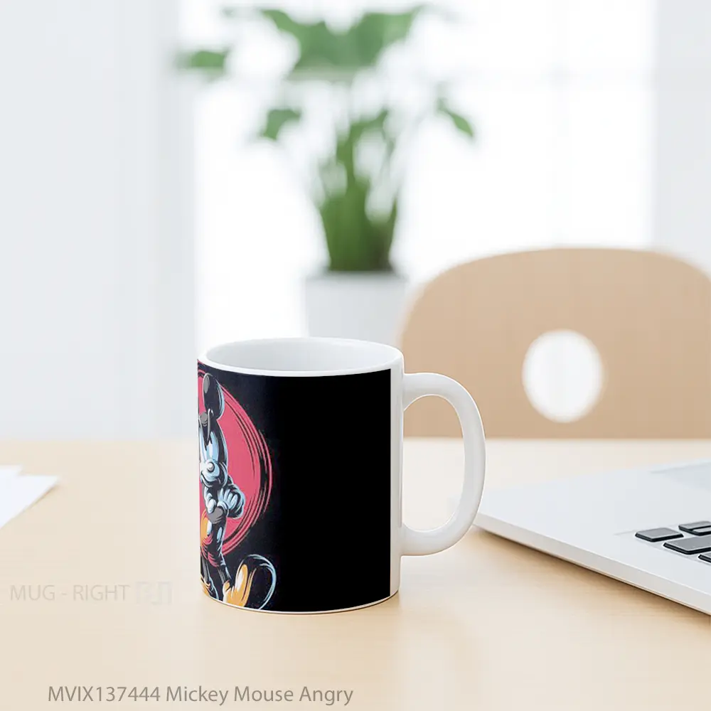 Mug Mickey Mouse Angry Gelas Kartun - All-side / Desain