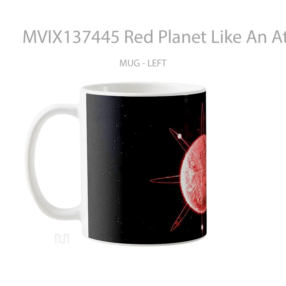 Mug Red Planet Like An Atom Gelas Astronomi - All-side / Desain