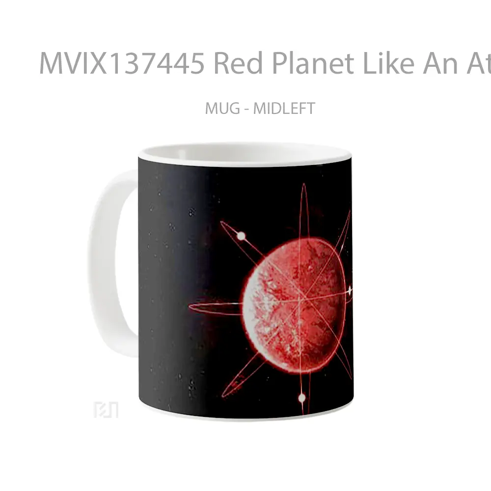 Mug Red Planet Like An Atom Gelas Astronomi - All-side / Desain