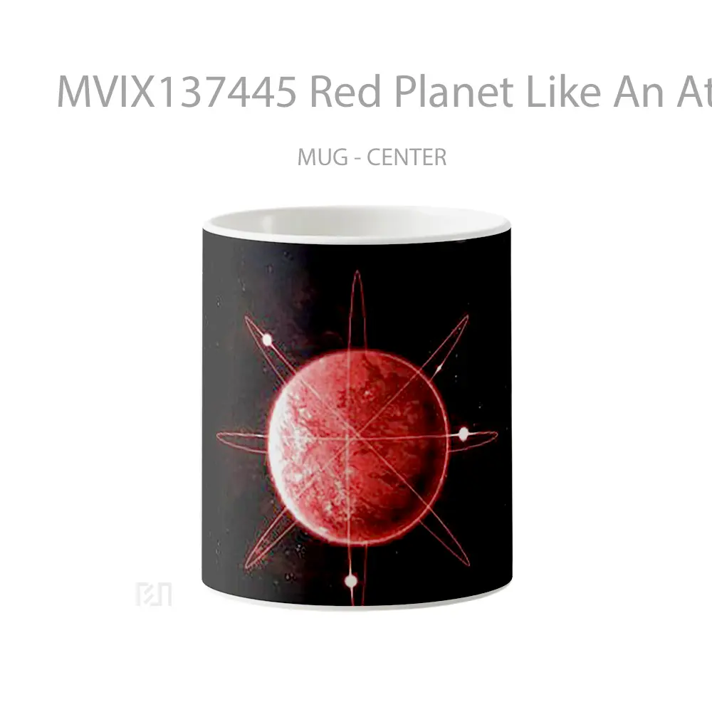 Mug Red Planet Like An Atom Gelas Astronomi