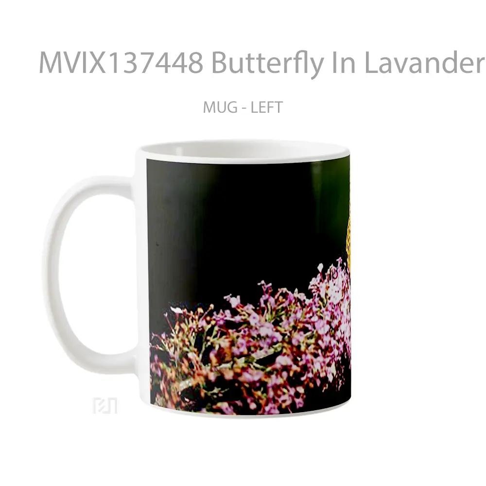Mug Butterfly In Lavander Gelas Hewan Lucu - All-side / Desain