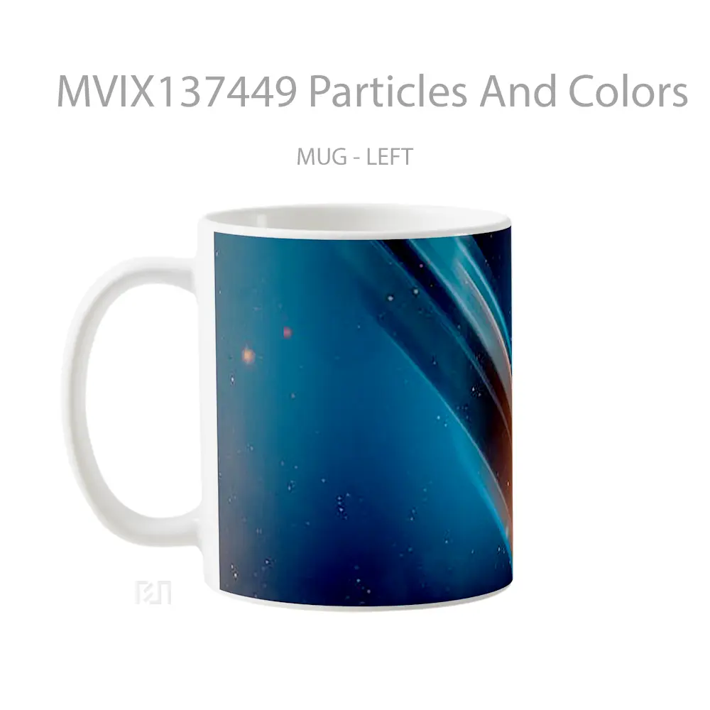 Mug Particles And Colors Gelas Keramik Unik - All-side / Desain