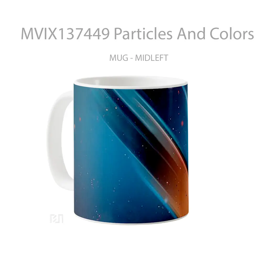 Mug Particles And Colors Gelas Keramik Unik - All-side / Desain