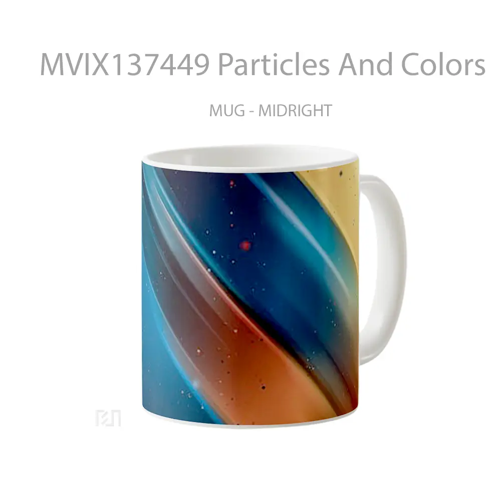 Mug Particles And Colors Gelas Keramik Unik - All-side / Desain
